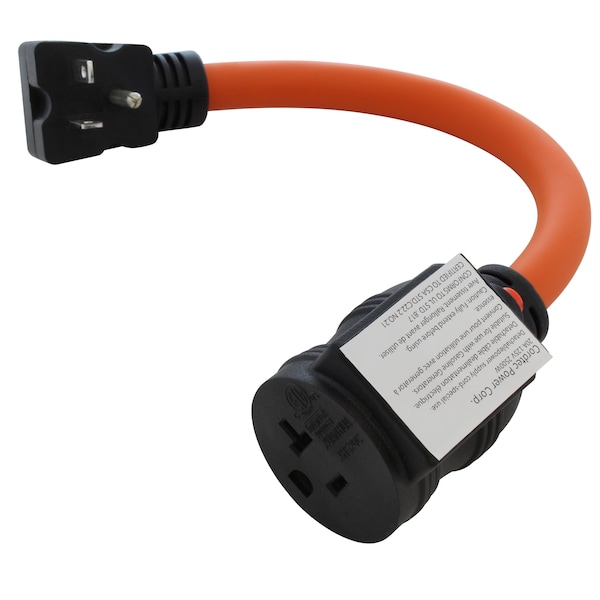 Ac Works Outlet Extender, STW, 5-15/20R, 5-20P, 5-20P, 1 ft., Orange E520CB520 - main